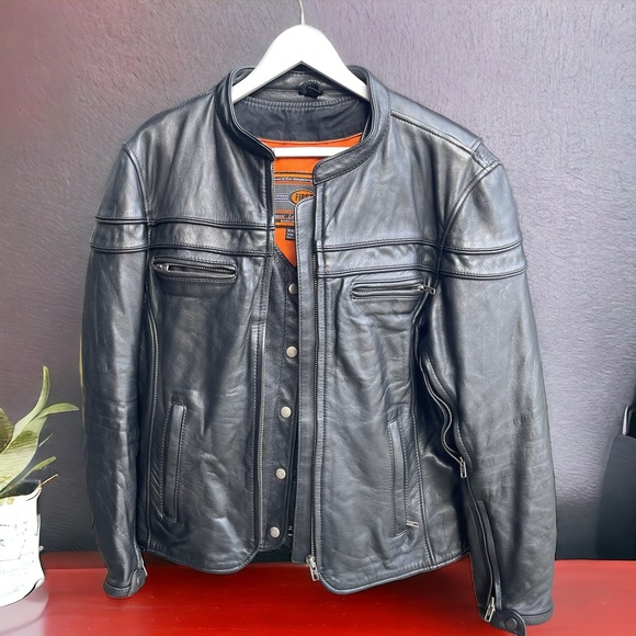 First Classics Jackets & Blazers - Black First classic leather gear motorcycle riding jacket with vest XL XXL